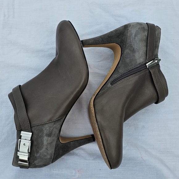 Vince Camuto Shoes - Vince Camuto Vanna Grey suede and leather  almond toe BOOTIES  9 M